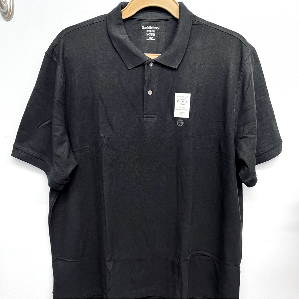 Saddlebred NWT black polo Big & Tall Comfort Flex size 3XLT